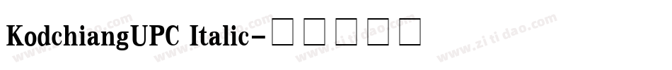 KodchiangUPC Italic字体转换